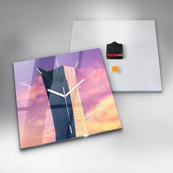 Square wall clock Skyscraper in Warsaw