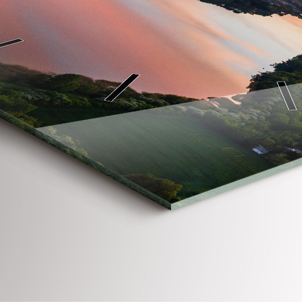 Square wall clock Lake view