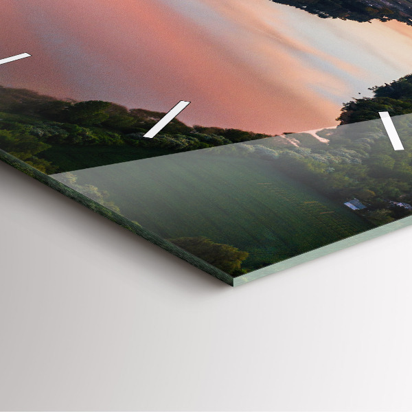 Square wall clock Lake view