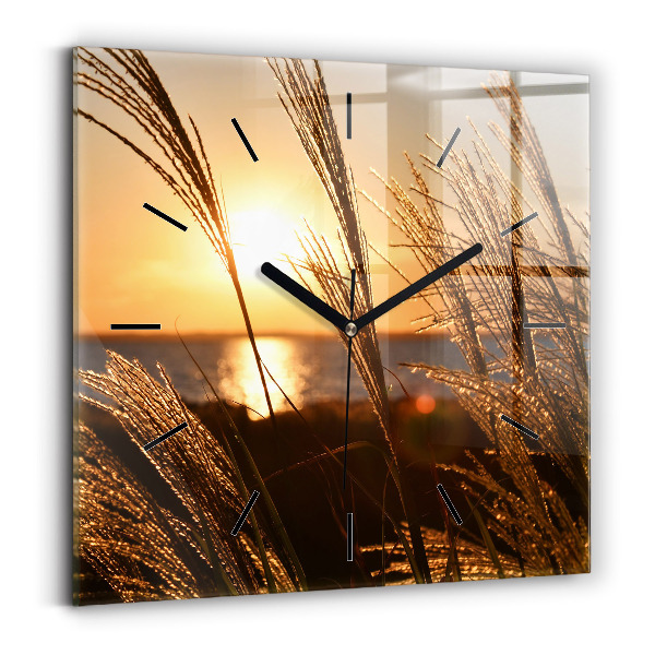 Square wall clock Wheat in the golden sun
