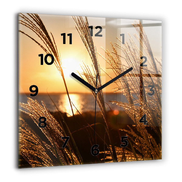 Square wall clock Wheat in the golden sun