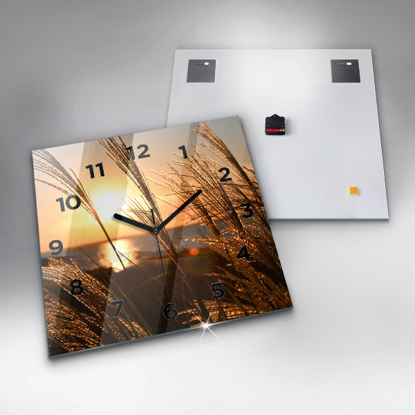 Square wall clock Wheat in the golden sun