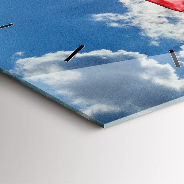 Square wall clock The Polish flag against the sky