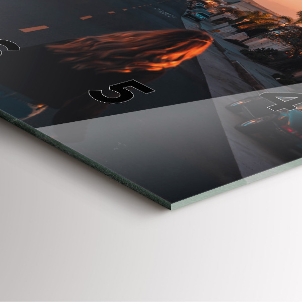 Square wall clock Woman on the road