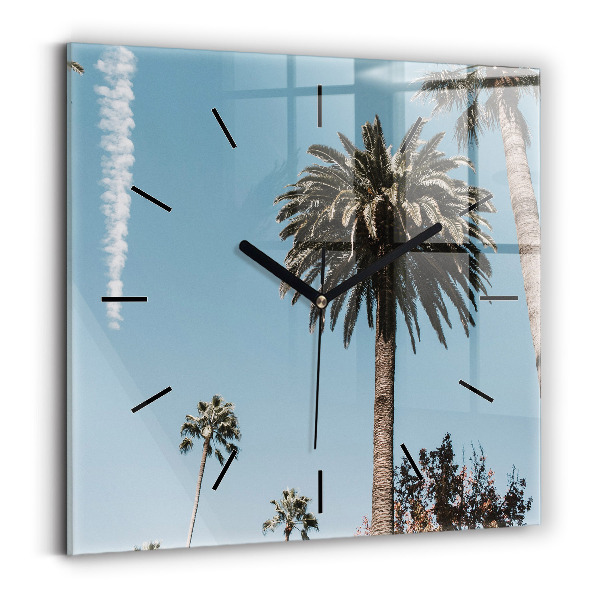 Square wall clock Palm trees in Los Angeles