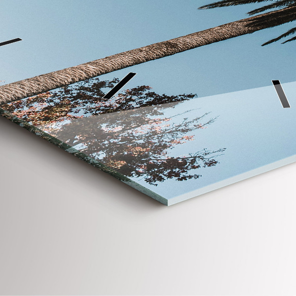 Square wall clock Palm trees in Los Angeles