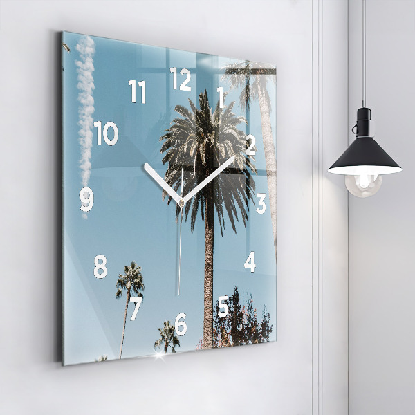 Square wall clock Palm trees in Los Angeles