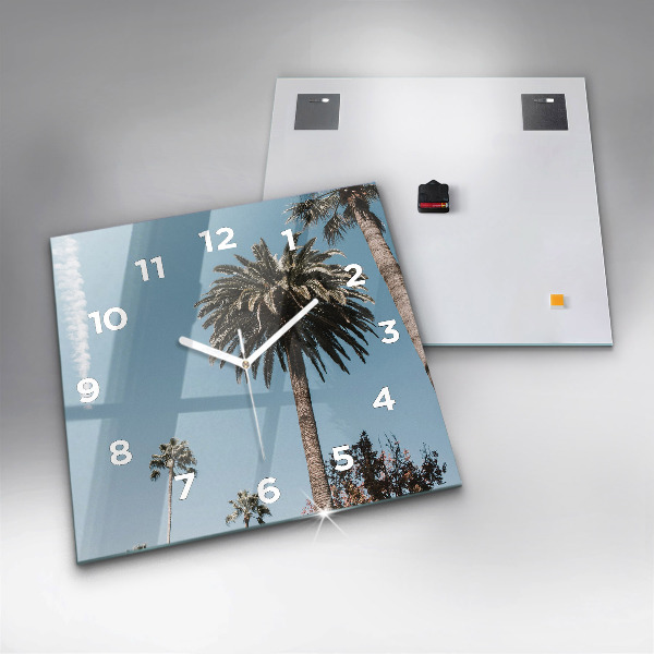 Square wall clock Palm trees in Los Angeles
