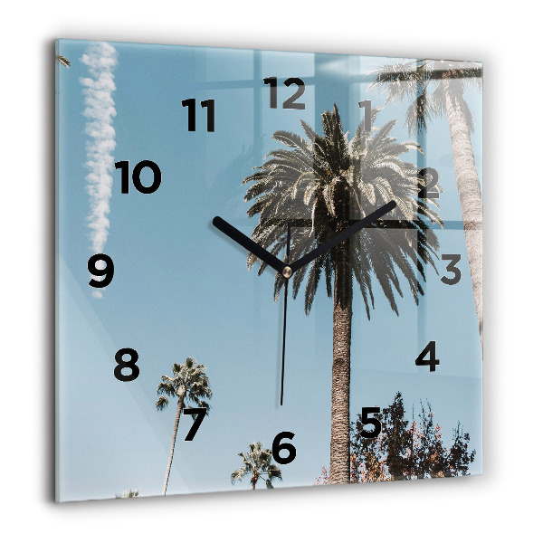 Square wall clock Palm trees in Los Angeles