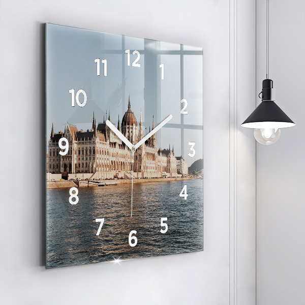 Square wall clock Parliament in Budapest