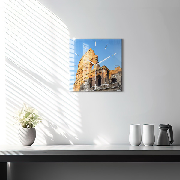 Square wall clock Colosseum in Rome