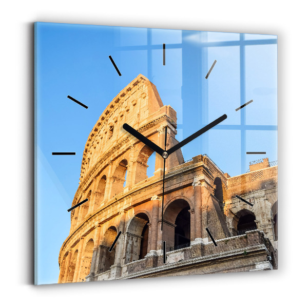 Square wall clock Colosseum in Rome