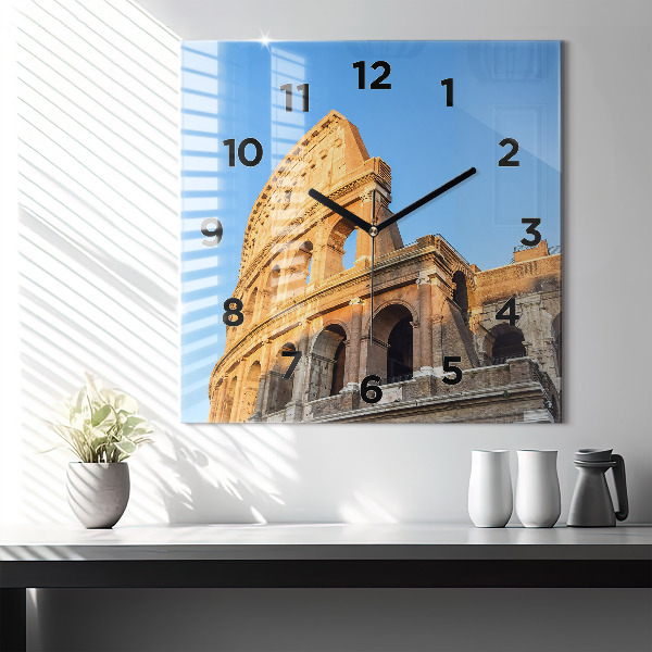 Square wall clock Colosseum in Rome