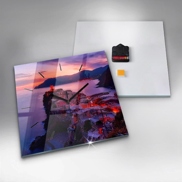 Square wall clock Houses near the Lake