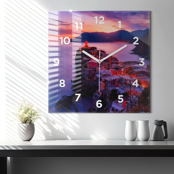 Square wall clock Houses near the Lake