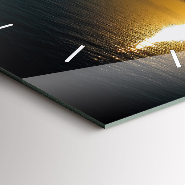 Square wall clock Sunrise landscape