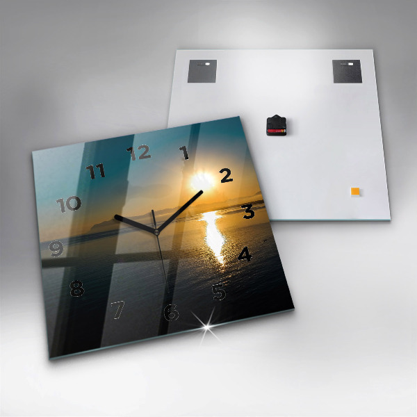 Square wall clock Sunrise landscape