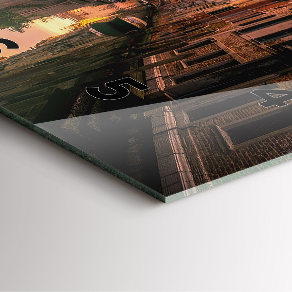 Square wall clock View of the canal in the city