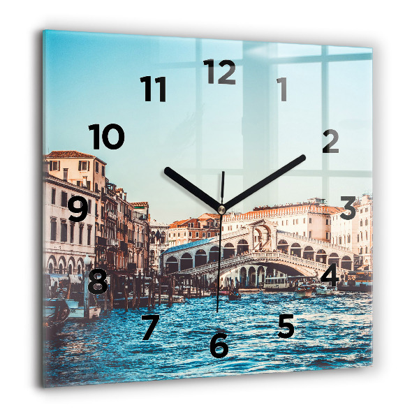 Square wall clock Rialto Bridge in Venice