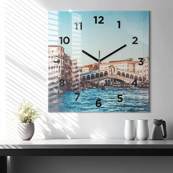 Square wall clock Rialto Bridge in Venice