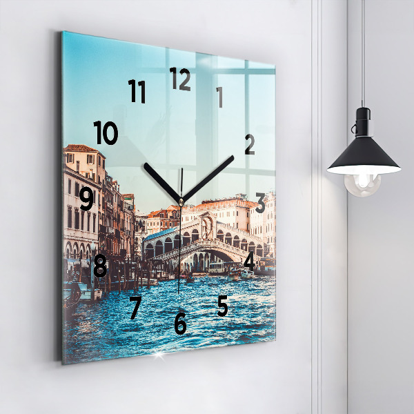 Square wall clock Rialto Bridge in Venice