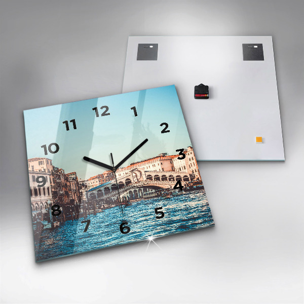 Square wall clock Rialto Bridge in Venice