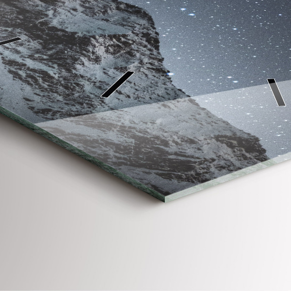 Square wall clock Mountain under the stars