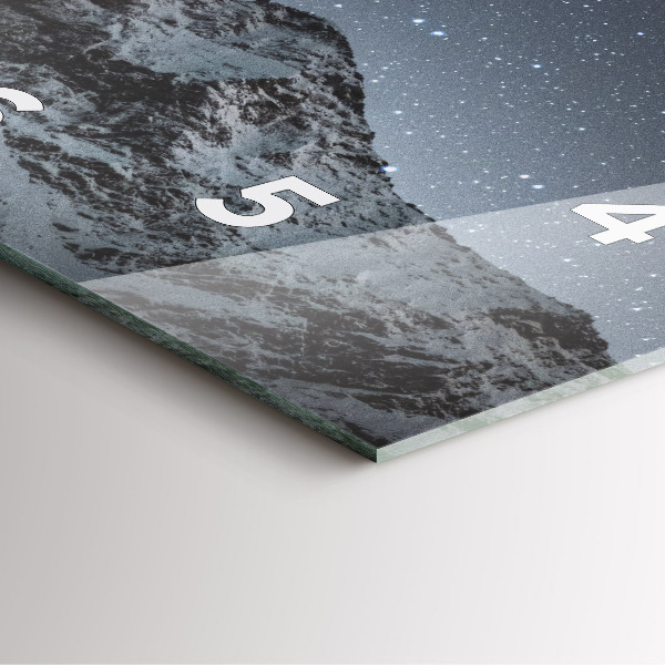 Square wall clock Mountain under the stars