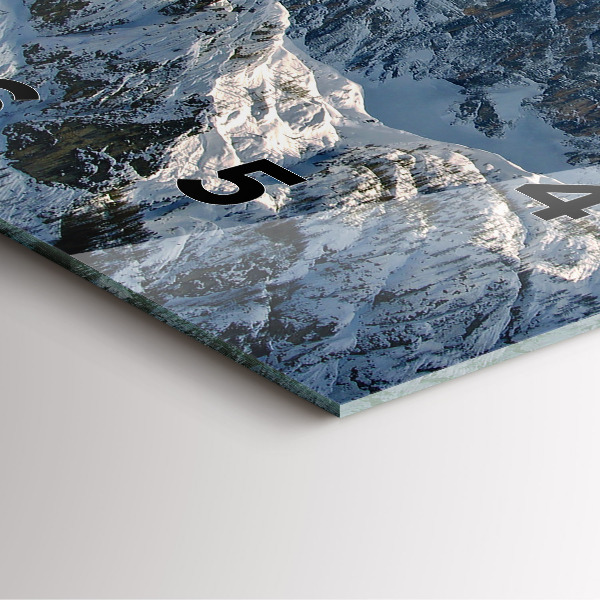 Square wall clock Mountains under blue sky