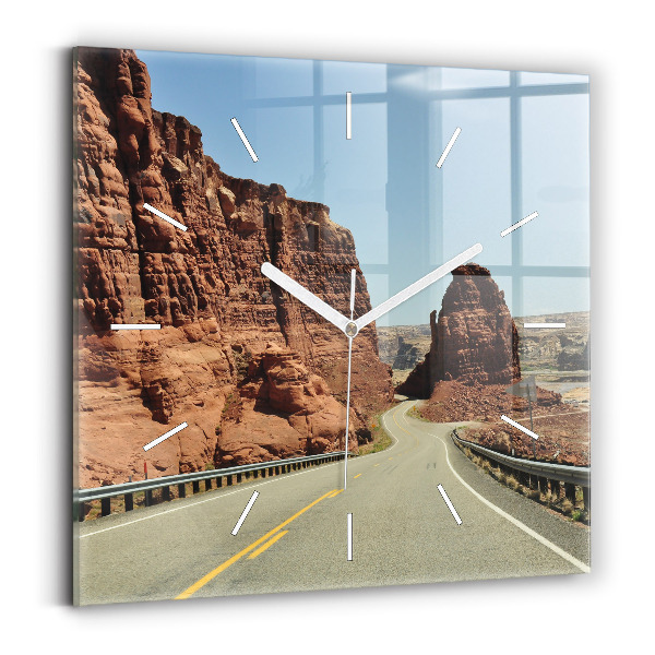 Square wall clock Route 66 in the US