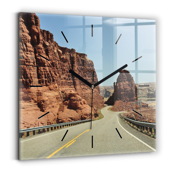 Square wall clock Route 66 in the US