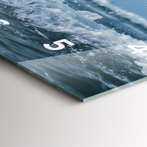 Square wall clock Sea wave photography