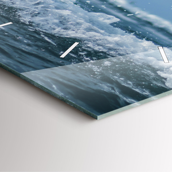 Square wall clock Sea wave photography