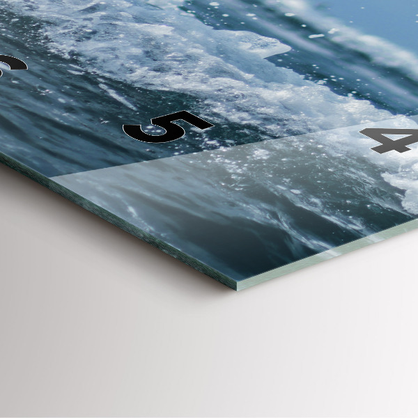 Square wall clock Sea wave photography