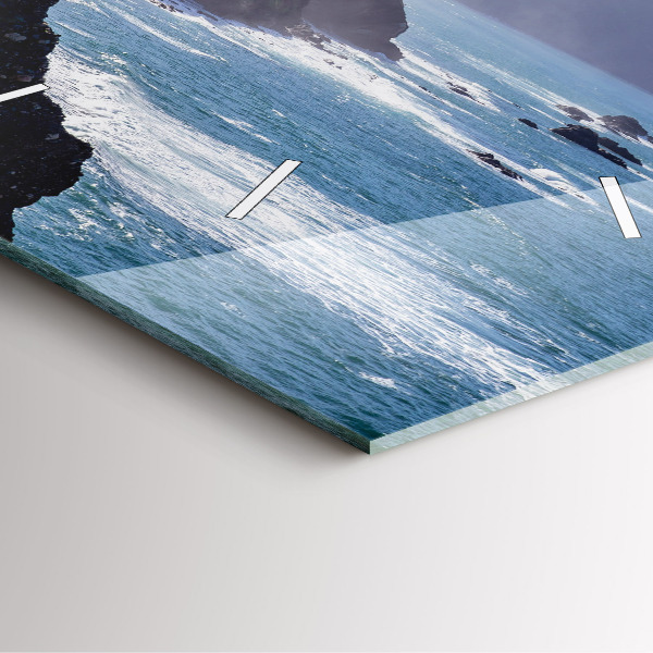 Square wall clock Mountains by the ocean