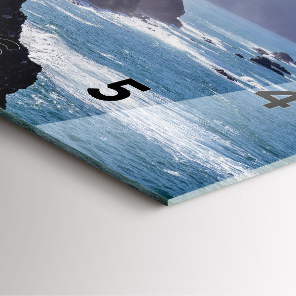 Square wall clock Mountains by the ocean