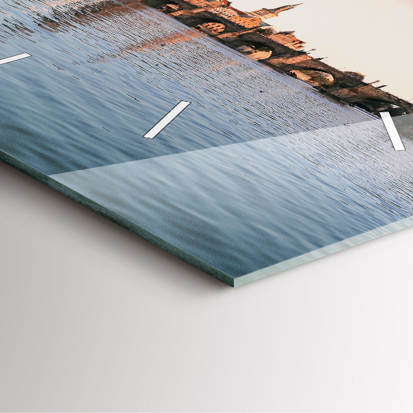 Square wall clock Charles Bridge in Prague