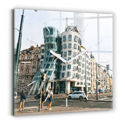 Square wall clock Dancing House Prague