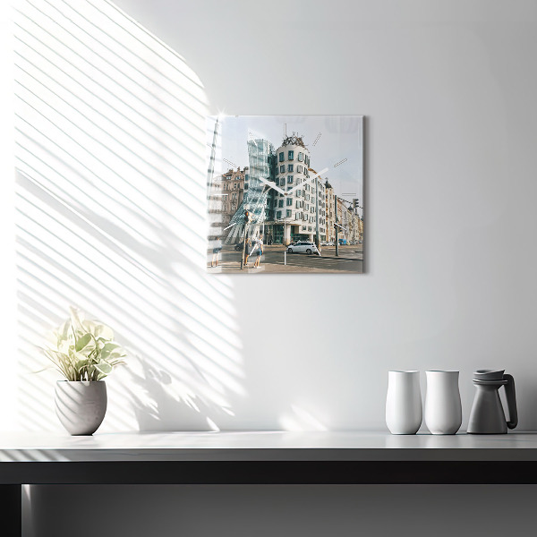 Square wall clock Dancing House Prague