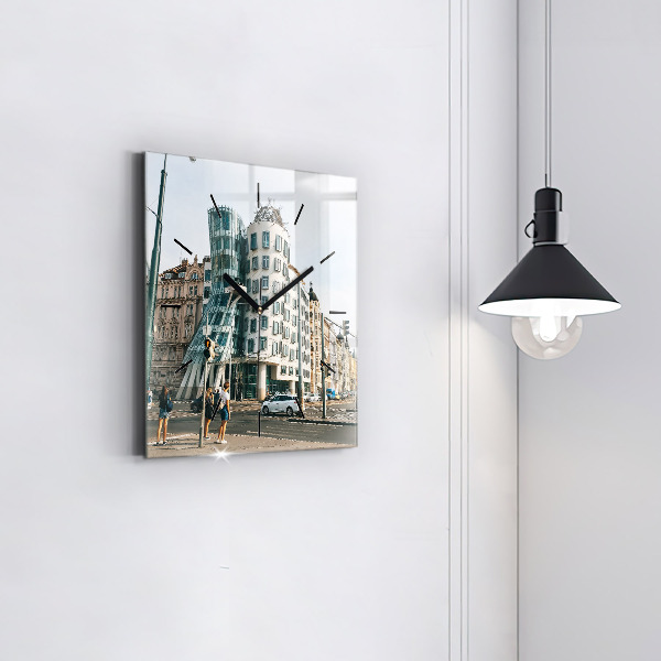 Square wall clock Dancing House Prague