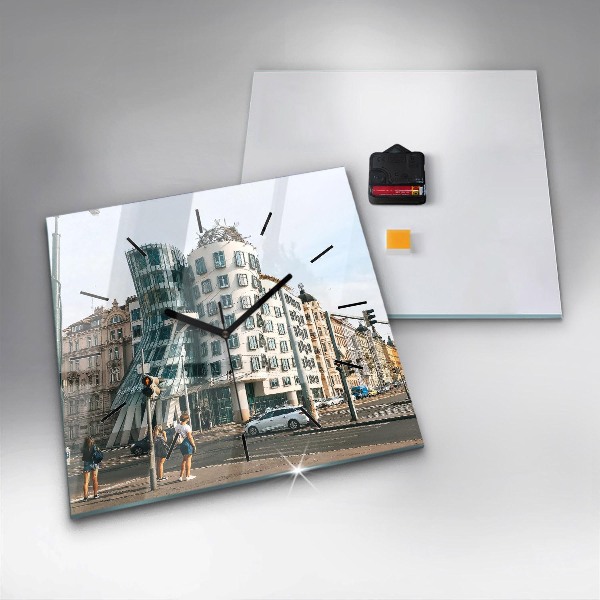 Square wall clock Dancing House Prague