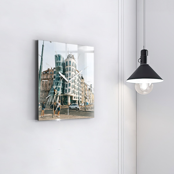 Square wall clock Dancing House Prague