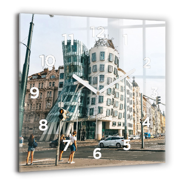 Square wall clock Dancing House Prague