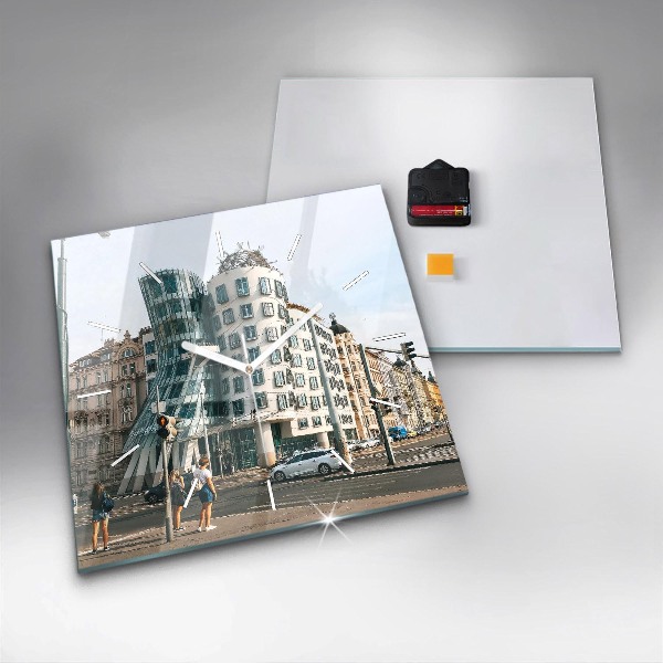Square wall clock Dancing House Prague