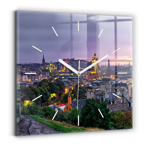 Square wall clock Edinburgh from Calton Hill