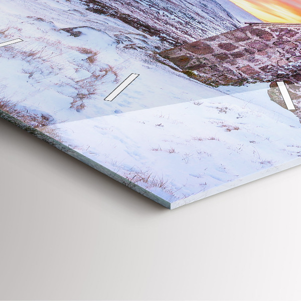 Square wall clock Cottage in the mountains