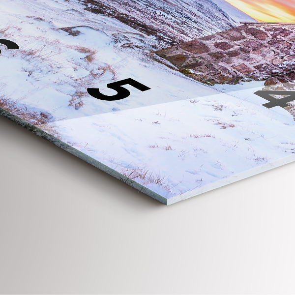 Square wall clock Cottage in the mountains