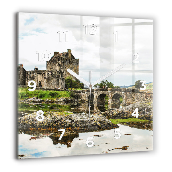 Square wall clock Eilean Donan Castle Scotland
