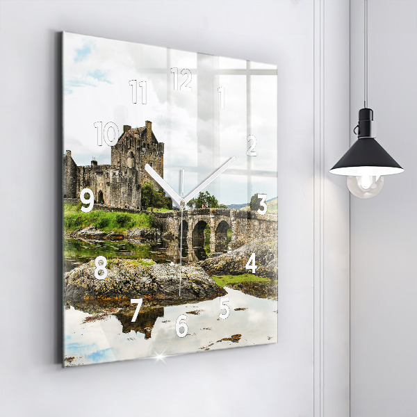 Square wall clock Eilean Donan Castle Scotland