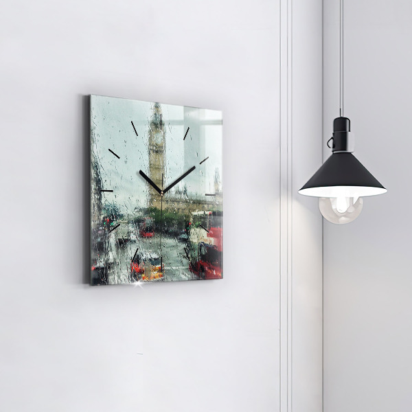 Square wall clock Rainy London